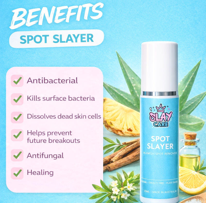 SlayCare Spot Slayer natural acne treatment for teen skin made in Australia